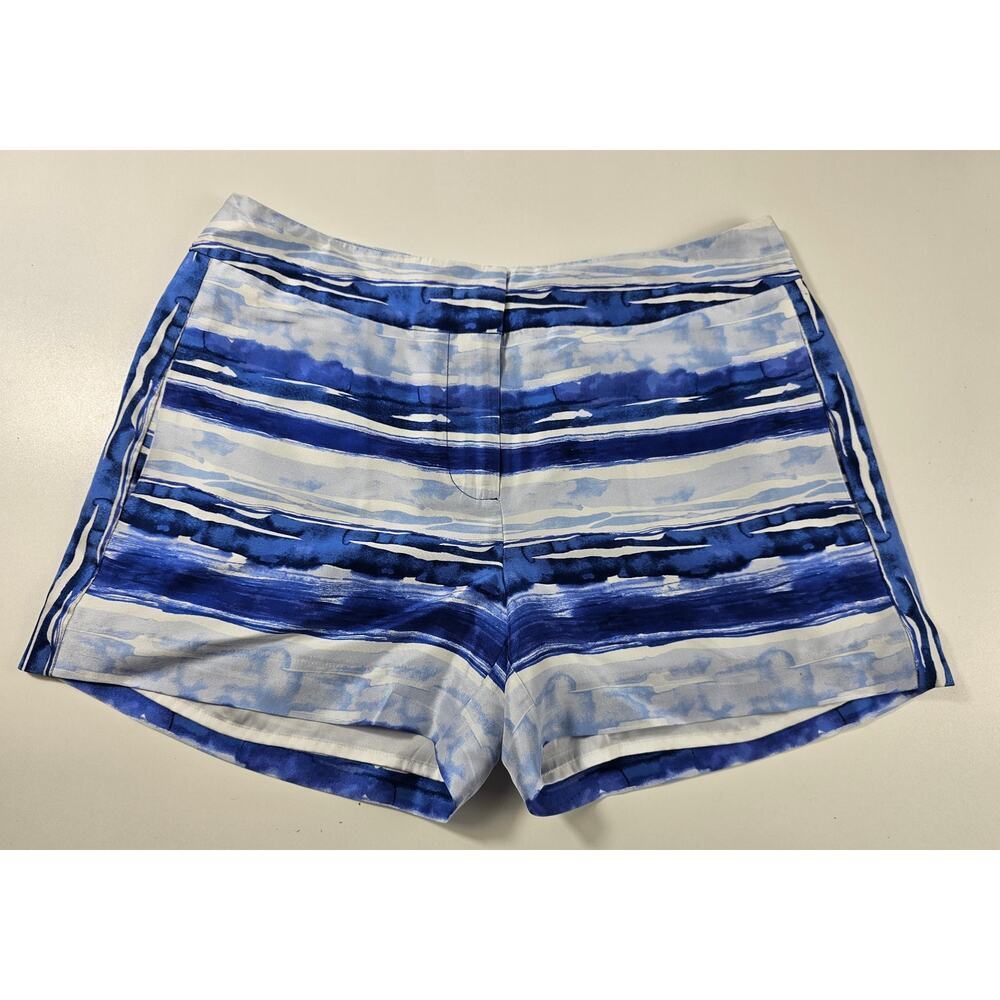 Tommy bahama womens size 4 100% silk lined ombre blue white shorts EUC island